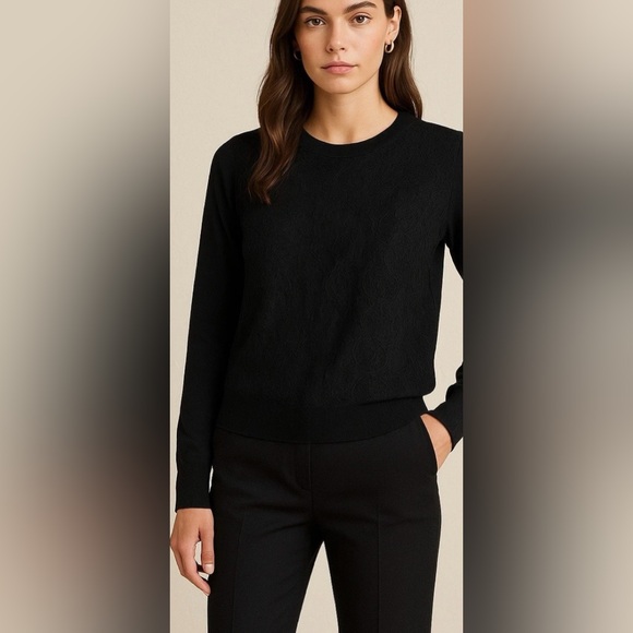 Equipment Black Lace Detail Sweater - Picture 8 of 8